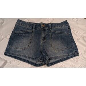 Unionbay Denim Shorts Womens 11 Blue Medium Wash Utility Pocket Stretch Y2K